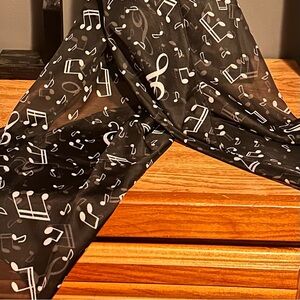 Scarf black with white music notes 🎶 Women’s Kid’s OS
